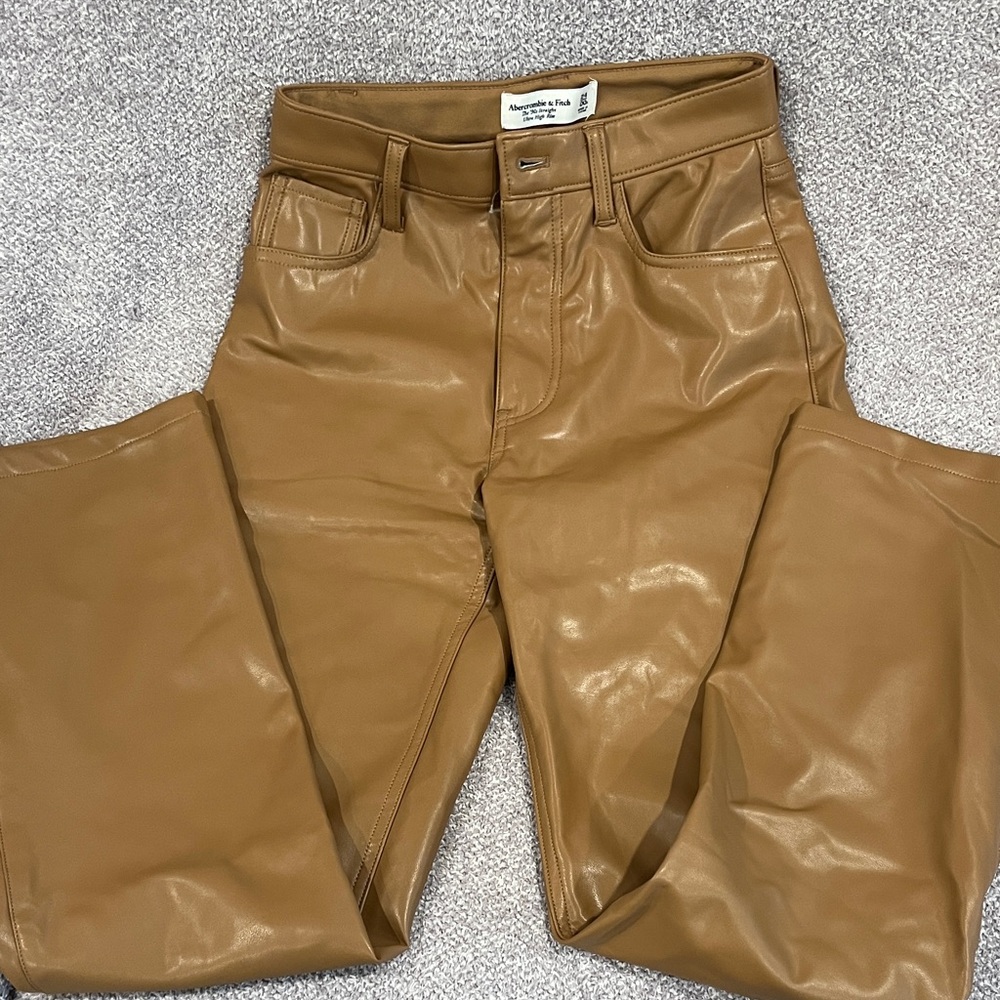 Abercrombie & Fitch Men's Brown Leather Jeans